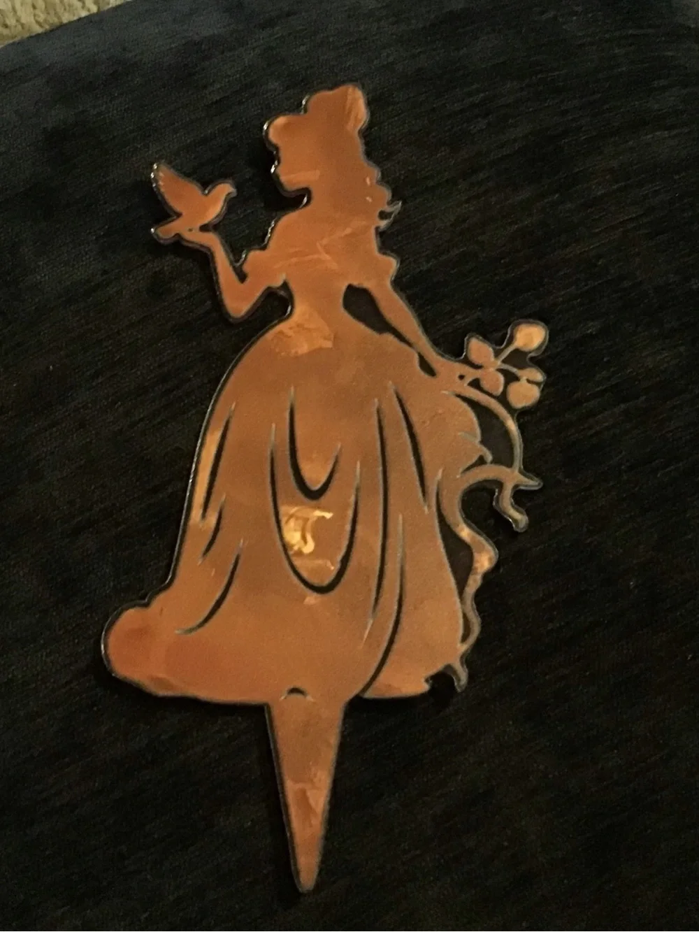 Rose Gold Princess Silhouette Cake Topper